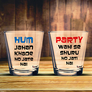 Hum Jahan Khade Ho Jate Hai Shot Glasses Set of 2 - Shot Glass