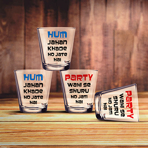 Hum Jahan Khade Ho Jate Hai Shot Glasses Set of 4 - Shot Glass