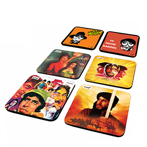 Poster & Caricature Combo - Set of 6 - Coasters