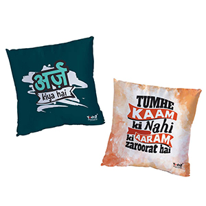 Arz Kiya Hai + Tumhe Kaam Ki Nahi 16 x16  Cushion Cover Set of 2 - Trendy Cushion Covers