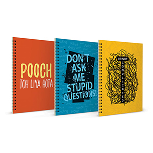 Pooch to Liya + Don’t Ask Stupid Questions + I m not Complicated Notebook Set of 3
