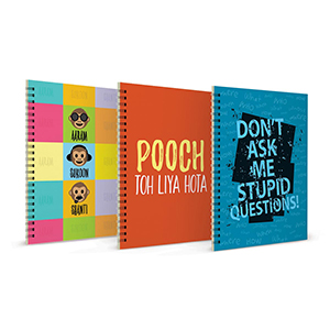 Aaram Sukoon Shanti + Pooch to Liya + Don’t Ask Stupid Questions Notebook Set of 3