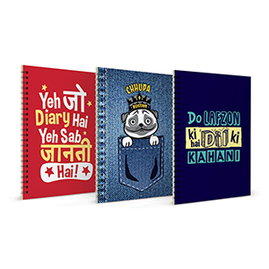 Yeh Jo Diary Hai + Chuppa Rustom + Do Lafzon Ki Notebook Set of 3 - Notebooks