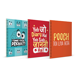 Tumne Kuch Dekha + Yeh Jo Diary Hai + Pooch to Liya Notebook Set of 3 - Notebooks