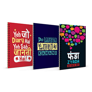 Yeh Jo Diary Hai + Do Lafzon Ki + Funda Zyada Notebook Set of 3 - Notebooks