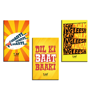 Dil ki Baat + I Can Talk + Shanti Shanti  FM Combo of 3 - Fridge Magnets