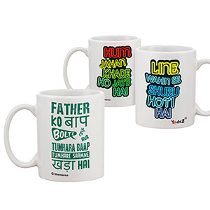 Father Ko Baap Bolte Hain  + Hum Jahan Khade Ho Jaate Hai Sets Of 2 - Coffee Mugs