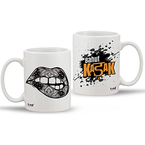 Artistic Lips + Bahut Kadak Coffee Mug - Set Of 2  - Coffee Mugs