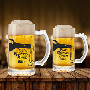 Daaru Mat Pee Beer Mug Set Of 2 - Beer Mugs