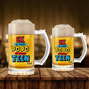 Ek Se Bhale Do Do Se Bhale Teen Beer Mug Set Of 2 - Beer Mugs