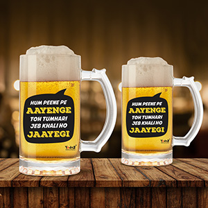 Hum Peene Pe Aayenge Beer Mug Set Of 2 - Beer Mugs