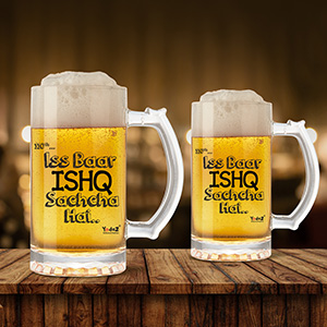 Iss Baar Ishq Sacha Hain Beer Mug Set Of 2 - Beer Mugs