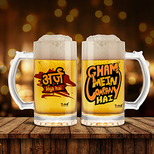 Arz Kiya Hai + Gham Mein Company Hai  Beer Mug Set Of 2 - Beer Mugs